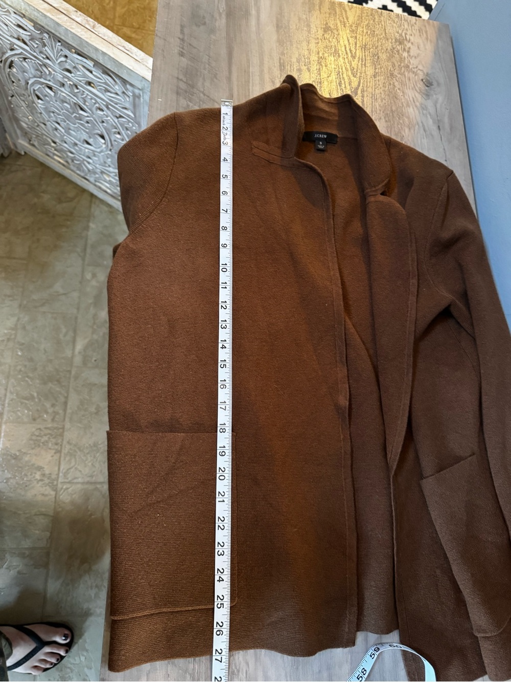 J. Crew Brown Wool-Blend Open Blazer - Picture 6 of 7